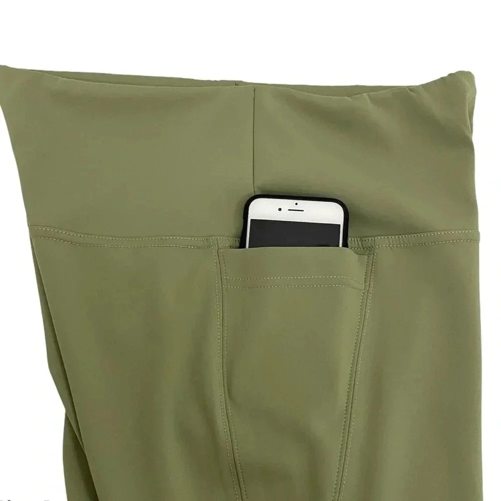 RACHAEL ZOE High Waisted Leggings Green Pocket Athletic Pants Activewear Size XS